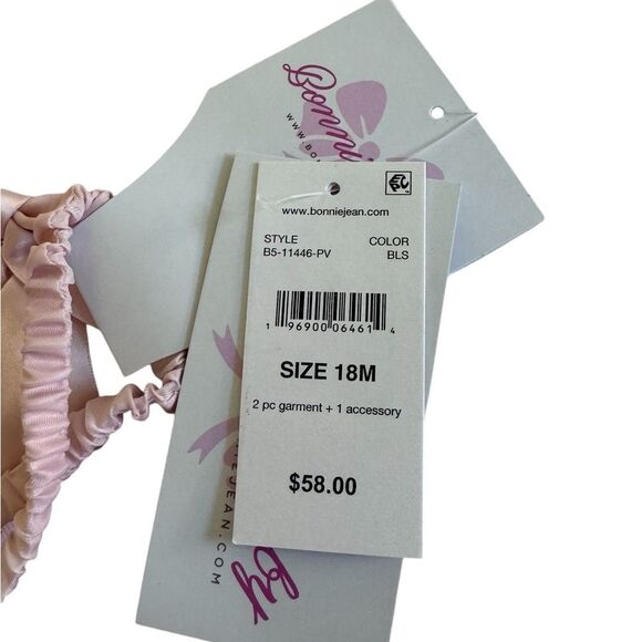 Bonnie Baby Girls Dress Blush Pink Embellished Fancy Headband Size 18m NWT - Picture 4 of 6